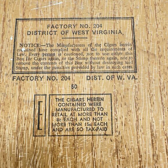 Vintage WHITE OWL Cigar Box Invincible 10 Cents Factory Number 204 Empty Prop - Picture 8 of 16